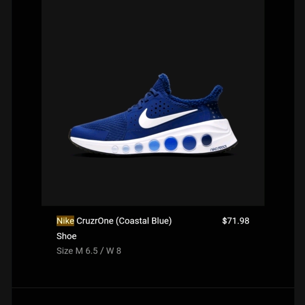 NIKE CruzrOne (Coastal Blue) M 6.5/W 8 Shoe